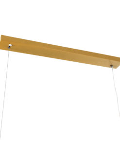 GLOBOSTAR® WINDY 61293 Μοντέρνο Κρεμαστό Φωτιστικό Οροφής LED 67W 7504lm 300° AC 220-240V IP20 Ρυθμιζόμενο Λευκό CCT με Χειριστήριο από 2700K έως 6000K Dimmable - Lumileds SMD Chip - Χρυσό Βούρτσας - Μ120 x Π4 x Υ30cm - 3 Χρόνια Εγγύηση 18 61293 7