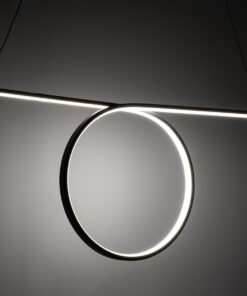 GLOBOSTAR® ROME 61294 Μοντέρνο Κρεμαστό Φωτιστικό Οροφής LED 24W 2640lm 200° AC 220-240V IP20 Ρυθμιζόμενο Λευκό CCT με On/Off 2700K/4500K/6000K - Lumileds SMD Chip - Μαύρο Ματ - Μ65.5 x Π4 x Υ33cm - 3 Χρόνια Εγγύηση 26 61294 11