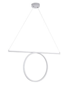 Alternative view of GLOBOSTAR® ROME 61295 Μοντέρνο Κρεμαστό Φωτιστικό Οροφής LED 24W 2640lm 200° AC 220-240V IP20 Ρυθμιζόμενο Λευκό CCT με On/Off 2700K/4500K/6000K - Lumileds SMD Chip - Λευκό Ματ - Μ65.5 x Π4 x Υ33cm - 3 Χρόνια Εγγύηση