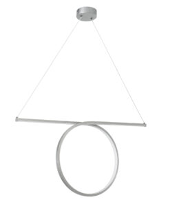 Alternative view of GLOBOSTAR® ROME 61296 Μοντέρνο Κρεμαστό Φωτιστικό Οροφής LED 24W 2640lm 200° AC 220-240V IP20 Ρυθμιζόμενο Λευκό CCT με On/Off 2700K/4500K/6000K - Lumileds SMD Chip - Νίκελ Βούρτσας - Μ65.5 x Π4 x Υ33cm - 3 Χρόνια Εγγύηση