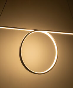 GLOBOSTAR® ROME 61296 Μοντέρνο Κρεμαστό Φωτιστικό Οροφής LED 24W 2640lm 200° AC 220-240V IP20 Ρυθμιζόμενο Λευκό CCT με On/Off 2700K/4500K/6000K - Lumileds SMD Chip - Νίκελ Βούρτσας - Μ65.5 x Π4 x Υ33cm - 3 Χρόνια Εγγύηση 20 61296 8