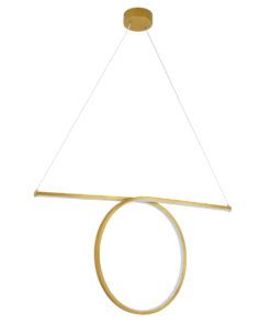 Alternative view of GLOBOSTAR® ROME 61297 Μοντέρνο Κρεμαστό Φωτιστικό Οροφής LED 24W 2640lm 200° AC 220-240V IP20 Ρυθμιζόμενο Λευκό CCT με On/Off 2700K/4500K/6000K - Lumileds SMD Chip - Χρυσό Βούρτσας - Μ65.5 x Π4 x Υ33cm - 3 Χρόνια Εγγύηση