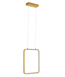 GLOBOSTAR® NEROBA 61305 Μοντέρνο Κρεμαστό Φωτιστικό Οροφής LED 18W 1980lm 360° AC 220-240V IP20 Ρυθμιζόμενο Λευκό CCT με On/Off 2700K/4500K/6000K - Lumileds SMD Chip - Χρυσό Βούρτσας - Μ29 x Π2 x Υ36cm - 3 Χρόνια Εγγύηση 16 61305 3