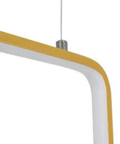 GLOBOSTAR® NEROBA 61305 Μοντέρνο Κρεμαστό Φωτιστικό Οροφής LED 18W 1980lm 360° AC 220-240V IP20 Ρυθμιζόμενο Λευκό CCT με On/Off 2700K/4500K/6000K - Lumileds SMD Chip - Χρυσό Βούρτσας - Μ29 x Π2 x Υ36cm - 3 Χρόνια Εγγύηση 19 61305 5