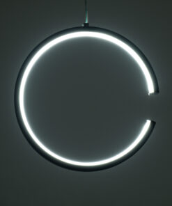 GLOBOSTAR® CEROBA 61306 Μοντέρνο Κρεμαστό Φωτιστικό Οροφής LED 12W 1320lm 360° AC 220-240V IP20 Ρυθμιζόμενο Λευκό CCT με On/Off 2700K/4500K/6000K - Lumileds SMD Chip - Μαύρο - Μ22 x Π2 x Υ22cm - 3 Χρόνια Εγγύηση 23 61306 10