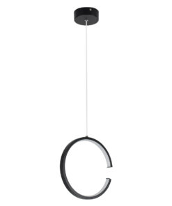 GLOBOSTAR® CEROBA 61306 Μοντέρνο Κρεμαστό Φωτιστικό Οροφής LED 12W 1320lm 360° AC 220-240V IP20 Ρυθμιζόμενο Λευκό CCT με On/Off 2700K/4500K/6000K - Lumileds SMD Chip - Μαύρο - Μ22 x Π2 x Υ22cm - 3 Χρόνια Εγγύηση 16 61306 3