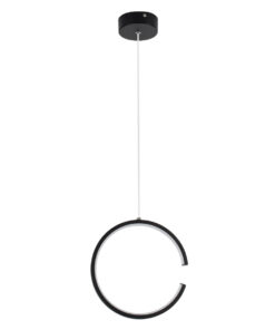 GLOBOSTAR® CEROBA 61306 Μοντέρνο Κρεμαστό Φωτιστικό Οροφής LED 12W 1320lm 360° AC 220-240V IP20 Ρυθμιζόμενο Λευκό CCT με On/Off 2700K/4500K/6000K - Lumileds SMD Chip - Μαύρο - Μ22 x Π2 x Υ22cm - 3 Χρόνια Εγγύηση 17 61306 4