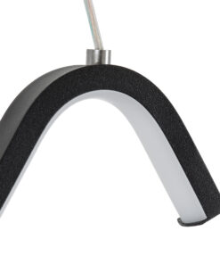 GLOBOSTAR® CEROBA 61307 Μοντέρνο Κρεμαστό Φωτιστικό Οροφής LED 12W 1320lm 360° AC 220-240V IP20 Ρυθμιζόμενο Λευκό CCT με On/Off 2700K/4500K/6000K - Lumileds SMD Chip - Μαύρο - Μ22 x Π2 x Υ22cm - 3 Χρόνια Εγγύηση 20 61307 7