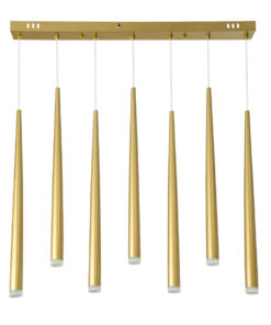 Alternative view of GLOBOSTAR® TEARS 61312 Μοντέρνο Κρεμαστό Φωτιστικό Οροφής LED 21W 2310lm 180° AC 220-240V IP20 Ρυθμιζόμενο Λευκό CCT με Χειριστήριο από 2700K έως 6000K Dimmable - Lumileds SMD Chip - Χρυσό Βούρτσας - Μ70 x Π3.2 x Υ60cm - 3 Χρόνια Εγγύηση