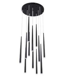 Alternative view of GLOBOSTAR® TEARS 61313 Μοντέρνο Κρεμαστό Φωτιστικό Οροφής LED 36W 3960lm 180° AC 220-240V IP20 Ρυθμιζόμενο Λευκό CCT με Χειριστήριο από 2700K έως 6000K Dimmable - Lumileds SMD Chip - Μαύρο - Μ60 x Π60 x Υ51.5cm - 3 Χρόνια Εγγύηση