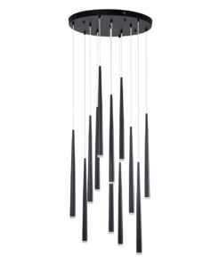 GLOBOSTAR® TEARS 61313 Μοντέρνο Κρεμαστό Φωτιστικό Οροφής LED 36W 3960lm 180° AC 220-240V IP20 Ρυθμιζόμενο Λευκό CCT με Χειριστήριο από 2700K έως 6000K Dimmable - Lumileds SMD Chip - Μαύρο - Μ60 x Π60 x Υ51.5cm - 3 Χρόνια Εγγύηση 17 61313 3