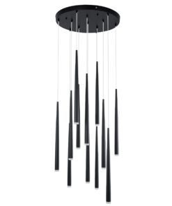 GLOBOSTAR® TEARS 61313 Μοντέρνο Κρεμαστό Φωτιστικό Οροφής LED 36W 3960lm 180° AC 220-240V IP20 Ρυθμιζόμενο Λευκό CCT με Χειριστήριο από 2700K έως 6000K Dimmable - Lumileds SMD Chip - Μαύρο - Μ60 x Π60 x Υ51.5cm - 3 Χρόνια Εγγύηση 18 61313 4