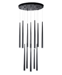 GLOBOSTAR® TEARS 61313 Μοντέρνο Κρεμαστό Φωτιστικό Οροφής LED 36W 3960lm 180° AC 220-240V IP20 Ρυθμιζόμενο Λευκό CCT με Χειριστήριο από 2700K έως 6000K Dimmable - Lumileds SMD Chip - Μαύρο - Μ60 x Π60 x Υ51.5cm - 3 Χρόνια Εγγύηση 19 61313 5