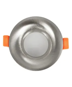 Alternative view of GLOBOSTAR® LAMDA 61317 Χωνευτή Στρόγγυλη Βάση Σποτ Οροφής/Μπάνιου για Λάμπα MR16/GU10 Αδιάβροχο IP65 - Νίκελ Βούρτσας Αλουμίνιο & Λευκό Γυαλί - Φ8.5 x Υ3.5cm / Q7.5cm