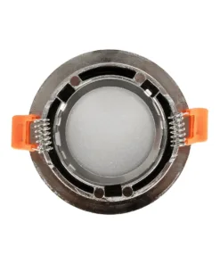 GLOBOSTAR® LAMDA 61317 Χωνευτή Στρόγγυλη Βάση Σποτ Οροφής/Μπάνιου για Λάμπα MR16/GU10 Αδιάβροχο IP65 - Νίκελ Βούρτσας Αλουμίνιο & Λευκό Γυαλί - Φ8.5 x Υ3.5cm / Q7.5cm 10 61317 4