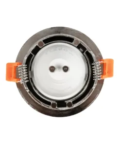 GLOBOSTAR® LAMDA 61317 Χωνευτή Στρόγγυλη Βάση Σποτ Οροφής/Μπάνιου για Λάμπα MR16/GU10 Αδιάβροχο IP65 - Νίκελ Βούρτσας Αλουμίνιο & Λευκό Γυαλί - Φ8.5 x Υ3.5cm / Q7.5cm 11 61317 5