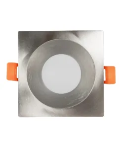 Alternative view of GLOBOSTAR® EPSILON 61318 Χωνευτή Τετράγωνη Βάση Σποτ Οροφής/Μπάνιου για Λάμπα MR16/GU10 Αδιάβροχο IP65 - Νίκελ Βούρτσας Αλουμίνιο & Λευκό Γυαλί - Φ8.5 x Υ4.4cm / Q7.5 x 7.5cm