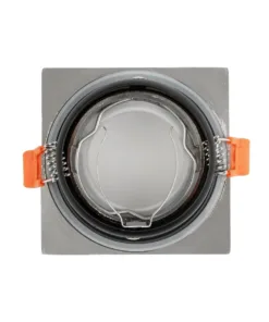 GLOBOSTAR® EPSILON 61318 Χωνευτή Τετράγωνη Βάση Σποτ Οροφής/Μπάνιου για Λάμπα MR16/GU10 Αδιάβροχο IP65 - Νίκελ Βούρτσας Αλουμίνιο & Λευκό Γυαλί - Φ8.5 x Υ4.4cm / Q7.5 x 7.5cm 10 61318 4