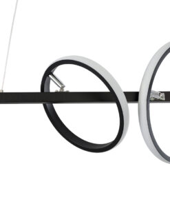 GLOBOSTAR® CIRCOLARE 61319 Μοντέρνο Κρεμαστό Φωτιστικό Οροφής LED 75W 8400lm 360° AC 220-240V IP20 Ρυθμιζόμενο Λευκό CCT με Χειριστήριο από 2700K έως 6000K Dimmable - Lumileds SMD Chip - Μαύρο - Μ120 x Π25 x Υ25cm - 3 Χρόνια Εγγύηση 22 61319 8