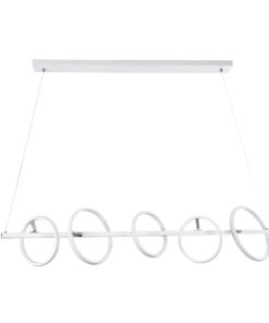 GLOBOSTAR® CIRCOLARE 61320 Μοντέρνο Κρεμαστό Φωτιστικό Οροφής LED 75W 8400lm 360° AC 220-240V IP20 Ρυθμιζόμενο Λευκό CCT με Χειριστήριο από 2700K έως 6000K Dimmable - Lumileds SMD Chip - Λευκό - Μ120 x Π25 x Υ25cm - 3 Χρόνια Εγγύηση 17 61320 3