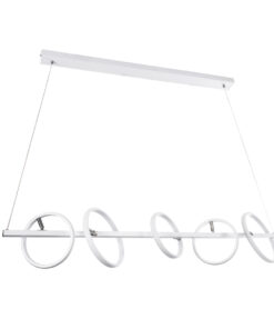 GLOBOSTAR® CIRCOLARE 61320 Μοντέρνο Κρεμαστό Φωτιστικό Οροφής LED 75W 8400lm 360° AC 220-240V IP20 Ρυθμιζόμενο Λευκό CCT με Χειριστήριο από 2700K έως 6000K Dimmable - Lumileds SMD Chip - Λευκό - Μ120 x Π25 x Υ25cm - 3 Χρόνια Εγγύηση 18 61320 4