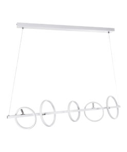 GLOBOSTAR® CIRCOLARE 61320 Μοντέρνο Κρεμαστό Φωτιστικό Οροφής LED 75W 8400lm 360° AC 220-240V IP20 Ρυθμιζόμενο Λευκό CCT με Χειριστήριο από 2700K έως 6000K Dimmable - Lumileds SMD Chip - Λευκό - Μ120 x Π25 x Υ25cm - 3 Χρόνια Εγγύηση 19 61320 5