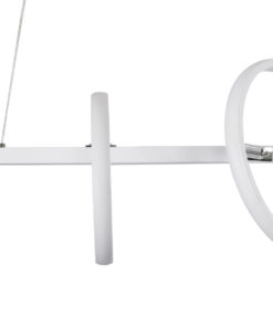 GLOBOSTAR® CIRCOLARE 61320 Μοντέρνο Κρεμαστό Φωτιστικό Οροφής LED 75W 8400lm 360° AC 220-240V IP20 Ρυθμιζόμενο Λευκό CCT με Χειριστήριο από 2700K έως 6000K Dimmable - Lumileds SMD Chip - Λευκό - Μ120 x Π25 x Υ25cm - 3 Χρόνια Εγγύηση 20 61320 6