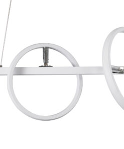 GLOBOSTAR® CIRCOLARE 61320 Μοντέρνο Κρεμαστό Φωτιστικό Οροφής LED 75W 8400lm 360° AC 220-240V IP20 Ρυθμιζόμενο Λευκό CCT με Χειριστήριο από 2700K έως 6000K Dimmable - Lumileds SMD Chip - Λευκό - Μ120 x Π25 x Υ25cm - 3 Χρόνια Εγγύηση 21 61320 7