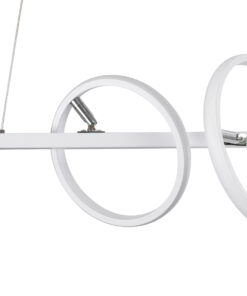 GLOBOSTAR® CIRCOLARE 61320 Μοντέρνο Κρεμαστό Φωτιστικό Οροφής LED 75W 8400lm 360° AC 220-240V IP20 Ρυθμιζόμενο Λευκό CCT με Χειριστήριο από 2700K έως 6000K Dimmable - Lumileds SMD Chip - Λευκό - Μ120 x Π25 x Υ25cm - 3 Χρόνια Εγγύηση 22 61320 8