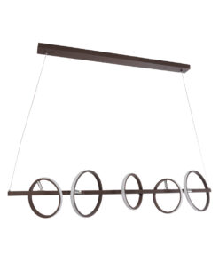 Alternative view of GLOBOSTAR® CIRCOLARE 61321 Μοντέρνο Κρεμαστό Φωτιστικό Οροφής LED 75W 8400lm 360° AC 220-240V IP20 Ρυθμιζόμενο Λευκό CCT με Χειριστήριο από 2700K έως 6000K Dimmable - Lumileds SMD Chip - Καφέ - Μ120 x Π25 x Υ25cm - 3 Χρόνια Εγγύηση