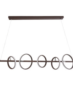 GLOBOSTAR® CIRCOLARE 61321 Μοντέρνο Κρεμαστό Φωτιστικό Οροφής LED 75W 8400lm 360° AC 220-240V IP20 Ρυθμιζόμενο Λευκό CCT με Χειριστήριο από 2700K έως 6000K Dimmable - Lumileds SMD Chip - Καφέ - Μ120 x Π25 x Υ25cm - 3 Χρόνια Εγγύηση 16 61321 3