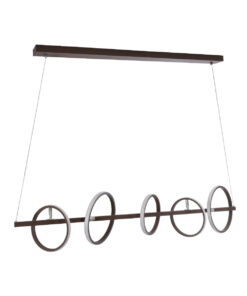 GLOBOSTAR® CIRCOLARE 61321 Μοντέρνο Κρεμαστό Φωτιστικό Οροφής LED 75W 8400lm 360° AC 220-240V IP20 Ρυθμιζόμενο Λευκό CCT με Χειριστήριο από 2700K έως 6000K Dimmable - Lumileds SMD Chip - Καφέ - Μ120 x Π25 x Υ25cm - 3 Χρόνια Εγγύηση 18 61321 5