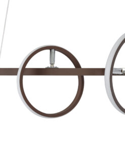 GLOBOSTAR® CIRCOLARE 61321 Μοντέρνο Κρεμαστό Φωτιστικό Οροφής LED 75W 8400lm 360° AC 220-240V IP20 Ρυθμιζόμενο Λευκό CCT με Χειριστήριο από 2700K έως 6000K Dimmable - Lumileds SMD Chip - Καφέ - Μ120 x Π25 x Υ25cm - 3 Χρόνια Εγγύηση 21 61321 8