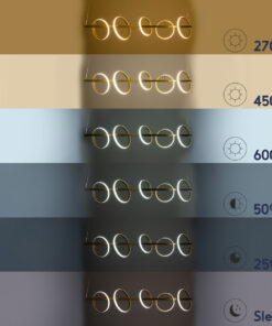 GLOBOSTAR® CIRCOLARE 61322 Μοντέρνο Κρεμαστό Φωτιστικό Οροφής LED 75W 8400lm 360° AC 220-240V IP20 Ρυθμιζόμενο Λευκό CCT με Χειριστήριο από 2700K έως 6000K Dimmable - Lumileds SMD Chip - Χρυσό - Μ120 x Π25 x Υ25cm - 3 Χρόνια Εγγύηση 26 61322 13