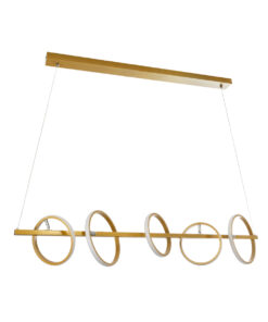 Alternative view of GLOBOSTAR® CIRCOLARE 61322 Μοντέρνο Κρεμαστό Φωτιστικό Οροφής LED 75W 8400lm 360° AC 220-240V IP20 Ρυθμιζόμενο Λευκό CCT με Χειριστήριο από 2700K έως 6000K Dimmable - Lumileds SMD Chip - Χρυσό - Μ120 x Π25 x Υ25cm - 3 Χρόνια Εγγύηση