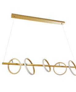 GLOBOSTAR® CIRCOLARE 61322 Μοντέρνο Κρεμαστό Φωτιστικό Οροφής LED 75W 8400lm 360° AC 220-240V IP20 Ρυθμιζόμενο Λευκό CCT με Χειριστήριο από 2700K έως 6000K Dimmable - Lumileds SMD Chip - Χρυσό - Μ120 x Π25 x Υ25cm - 3 Χρόνια Εγγύηση 18 61322 4