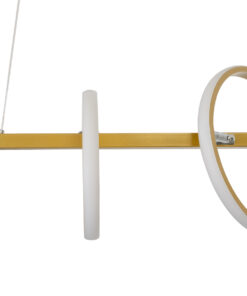 GLOBOSTAR® CIRCOLARE 61322 Μοντέρνο Κρεμαστό Φωτιστικό Οροφής LED 75W 8400lm 360° AC 220-240V IP20 Ρυθμιζόμενο Λευκό CCT με Χειριστήριο από 2700K έως 6000K Dimmable - Lumileds SMD Chip - Χρυσό - Μ120 x Π25 x Υ25cm - 3 Χρόνια Εγγύηση 20 61322 6