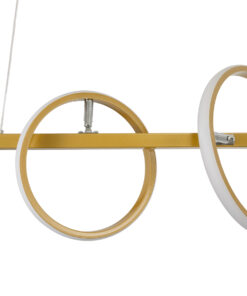 GLOBOSTAR® CIRCOLARE 61322 Μοντέρνο Κρεμαστό Φωτιστικό Οροφής LED 75W 8400lm 360° AC 220-240V IP20 Ρυθμιζόμενο Λευκό CCT με Χειριστήριο από 2700K έως 6000K Dimmable - Lumileds SMD Chip - Χρυσό - Μ120 x Π25 x Υ25cm - 3 Χρόνια Εγγύηση 21 61322 7