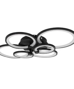 Alternative view of GloboStar® ROYAL-R 61323 Φωτιστικό Οροφής Design LED CCT 135W 16200lm 360° AC 220-240V - Εναλλαγή Φωτισμού μέσω Τηλεχειριστηρίου All In One Ψυχρό 6000k+Φυσικό 4500k+Θερμό 2700k Dimmable Μ80.5 x Π59 x Υ12cm - Μαύρο - 3 Years Warranty