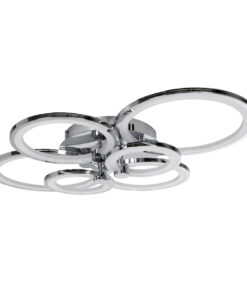 Alternative view of GloboStar® ROYAL-R 61324 Φωτιστικό Οροφής Design LED CCT 135W 16200lm 360° AC 220-240V - Εναλλαγή Φωτισμού μέσω Τηλεχειριστηρίου All In One Ψυχρό 6000k+Φυσικό 4500k+Θερμό 2700k Dimmable - Μ80.5 x Π59 x Υ12cm - Ασημί Νίκελ - 3 Years Warranty