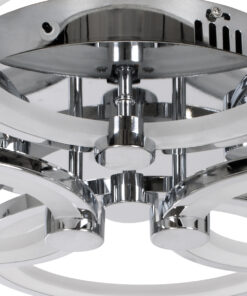 GloboStar® ROYAL-R 61324 Φωτιστικό Οροφής Design LED CCT 135W 16200lm 360° AC 220-240V - Εναλλαγή Φωτισμού μέσω Τηλεχειριστηρίου All In One Ψυχρό 6000k+Φυσικό 4500k+Θερμό 2700k Dimmable - Μ80.5 x Π59 x Υ12cm - Ασημί Νίκελ - 3 Years Warranty 17 61324 6