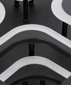 GloboStar® ROYAL-S 61325 Φωτιστικό Οροφής Design LED CCT 135W 16200lm 360° AC 220-240V - Εναλλαγή Φωτισμού μέσω Τηλεχειριστηρίου All In One Ψυχρό 6000k+Φυσικό 4500k+Θερμό 2700k Dimmable Μ58.5 x Π58.5 x Υ12cm - Μαύρο - 3 Years Warranty 14 61325 5