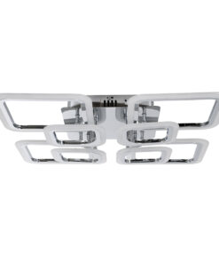 GloboStar® ROYAL-S 61326 Φωτιστικό Οροφής Design LED CCT 135W 16200lm 360° AC 220-240V - Εναλλαγή Φωτισμού μέσω Τηλεχειριστηρίου All In One Ψυχρό 6000k+Φυσικό 4500k+Θερμό 2700k Dimmable Μ58.5 x Π58.5 x Υ12cm - Ασημί Νίκελ - 3 Years Warranty 12 61326 3