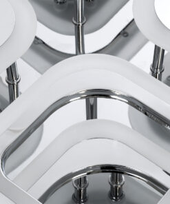 GloboStar® ROYAL-S 61326 Φωτιστικό Οροφής Design LED CCT 135W 16200lm 360° AC 220-240V - Εναλλαγή Φωτισμού μέσω Τηλεχειριστηρίου All In One Ψυχρό 6000k+Φυσικό 4500k+Θερμό 2700k Dimmable Μ58.5 x Π58.5 x Υ12cm - Ασημί Νίκελ - 3 Years Warranty 14 61326 5