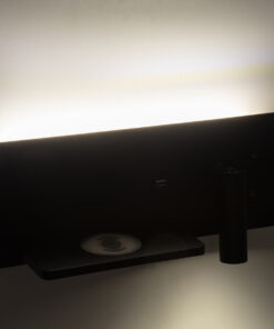 GloboStar® PALADIN 61351 Μοντέρνο Φωτιστικό Τοίχου - Απλίκα Ξενοδοχείου Bed Side LED 6W 720lm 36° AC 220-240V - Reading Light & Κρυφός Φωτισμός - Φορτιστές USB 3A & Wireless 20W - Μ30 x Π11 x Υ12cm - Φυσικό Λευκό 4500K - Μαύρο - Αριστερό 26 61351 11