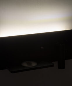 GloboStar® PALADIN 61351 Μοντέρνο Φωτιστικό Τοίχου - Απλίκα Ξενοδοχείου Bed Side LED 6W 720lm 36° AC 220-240V - Reading Light & Κρυφός Φωτισμός - Φορτιστές USB 3A & Wireless 20W - Μ30 x Π11 x Υ12cm - Φυσικό Λευκό 4500K - Μαύρο - Αριστερό 27 61351 12