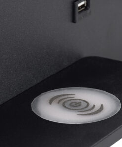 GloboStar® PALADIN 61351 Μοντέρνο Φωτιστικό Τοίχου - Απλίκα Ξενοδοχείου Bed Side LED 6W 720lm 36° AC 220-240V - Reading Light & Κρυφός Φωτισμός - Φορτιστές USB 3A & Wireless 20W - Μ30 x Π11 x Υ12cm - Φυσικό Λευκό 4500K - Μαύρο - Αριστερό 22 61351 7