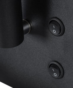 GloboStar® PALADIN 61351 Μοντέρνο Φωτιστικό Τοίχου - Απλίκα Ξενοδοχείου Bed Side LED 6W 720lm 36° AC 220-240V - Reading Light & Κρυφός Φωτισμός - Φορτιστές USB 3A & Wireless 20W - Μ30 x Π11 x Υ12cm - Φυσικό Λευκό 4500K - Μαύρο - Αριστερό 24 61351 9