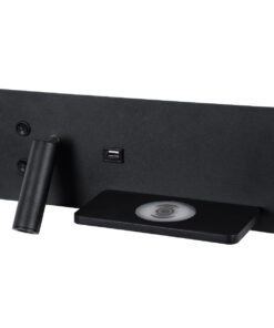 Alternative view of GloboStar® PALADIN 61352 Μοντέρνο Φωτιστικό Τοίχου - Απλίκα Ξενοδοχείου Bed Side LED 6W 720lm 36° AC 220-240V - Reading Light & Κρυφός Φωτισμός - Φορτιστές USB 3A & Wireless 20W - Μ30 x Π11 x Υ12cm - Φυσικό Λευκό 4500K - Μαύρο - Δεξί