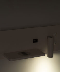 GloboStar® PALADIN 61353 Μοντέρνο Φωτιστικό Τοίχου - Απλίκα Ξενοδοχείου Bed Side LED 6W 720lm 36° AC 220-240V - Reading Light & Κρυφός Φωτισμός - Φορτιστές USB 3A & Wireless 20W - Μ30 x Π11 x Υ12cm - Φυσικό Λευκό 4500K - Λευκό - Αριστερό 28 61353 13